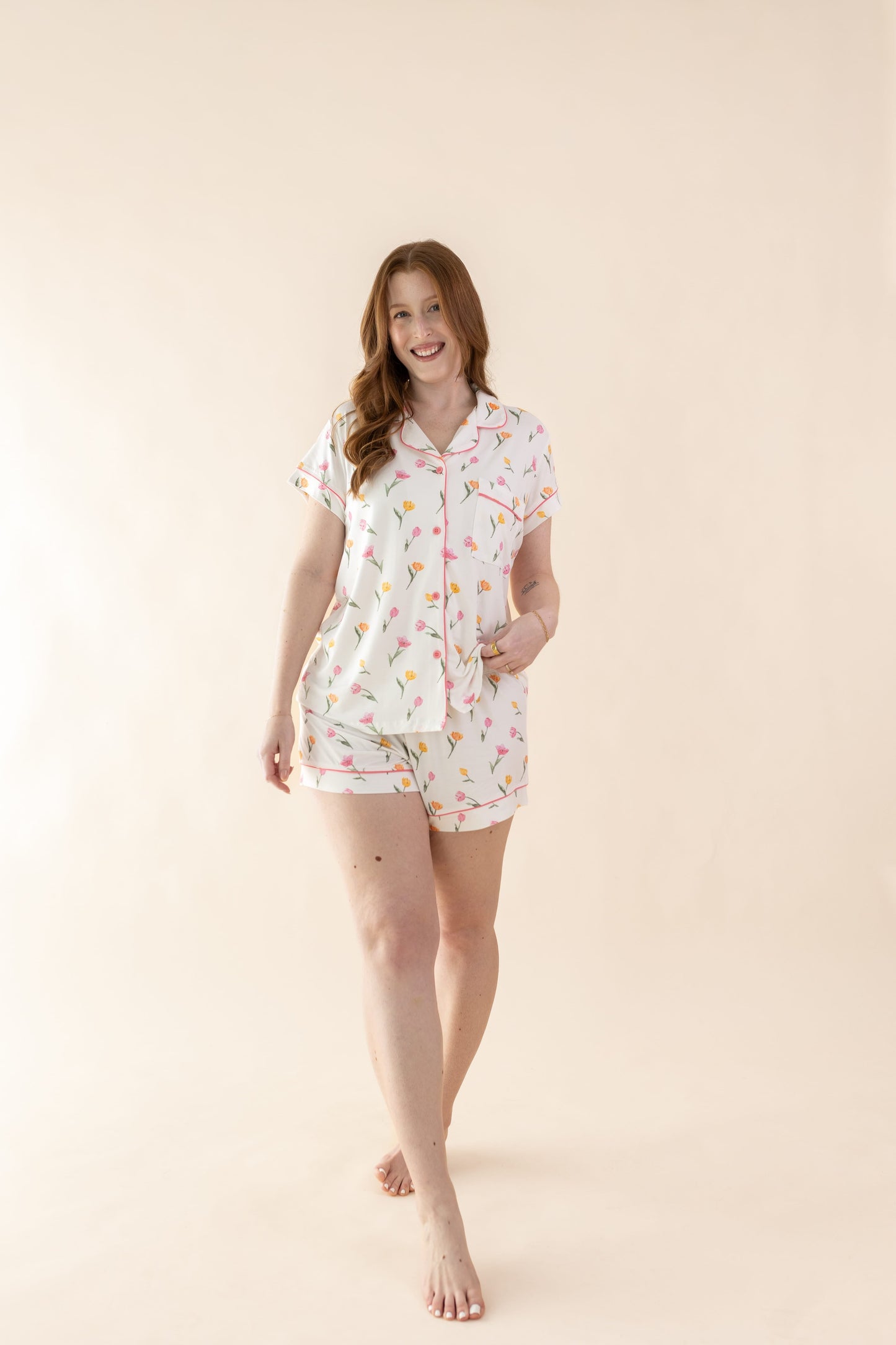 Women's Short Sleeve Pajama Set in Tulip