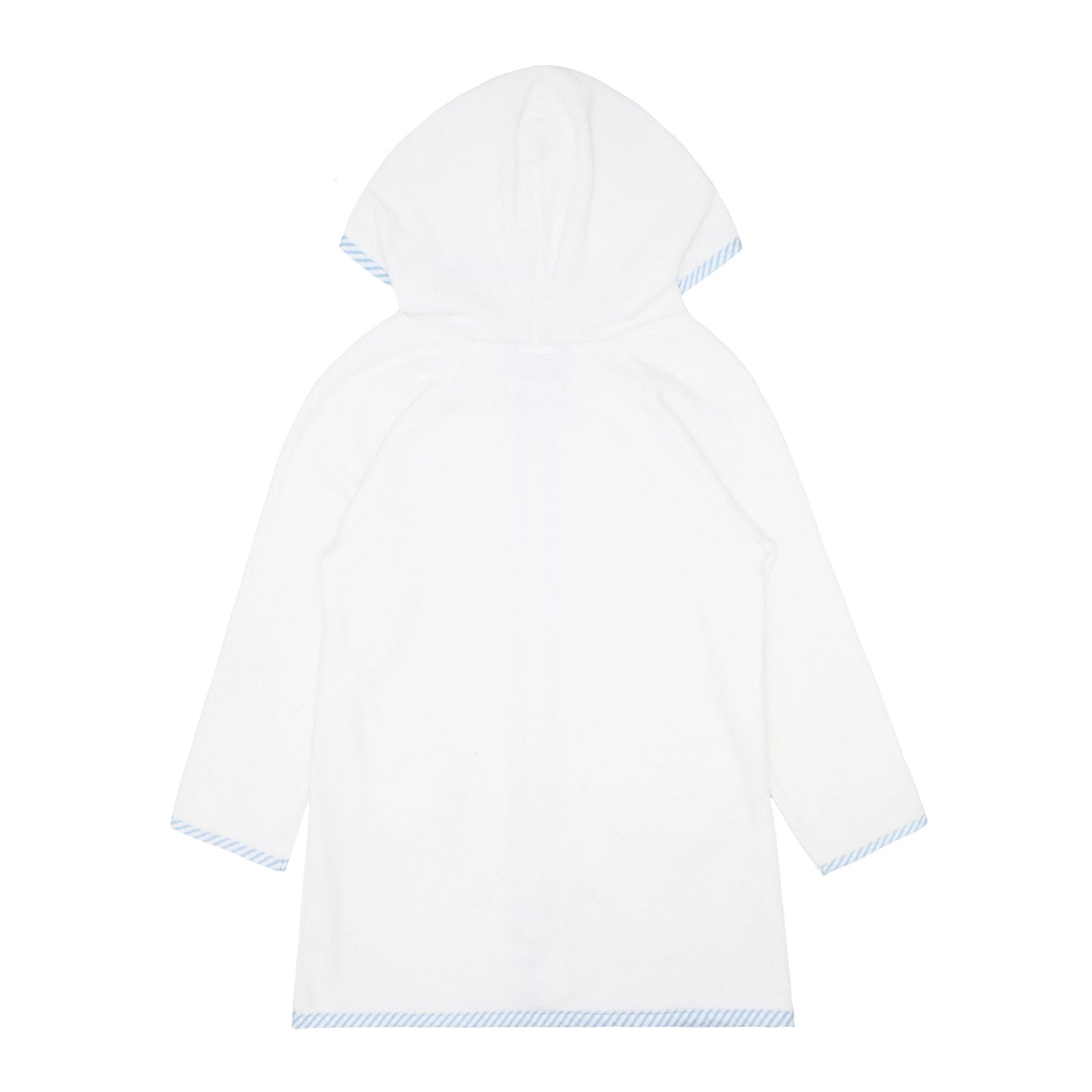 unisex white french terry zipper coverup
