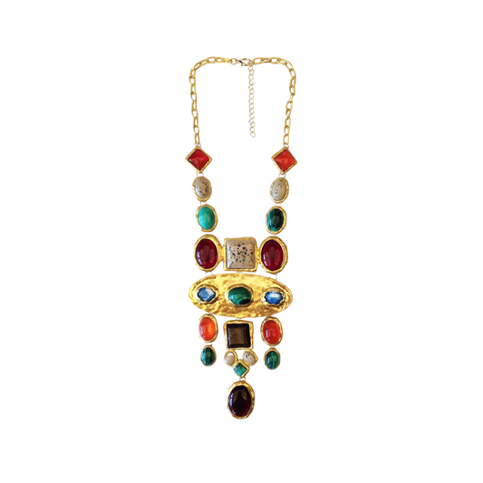 Pre Order:  Baroque Geometric Gemstone Long Necklace