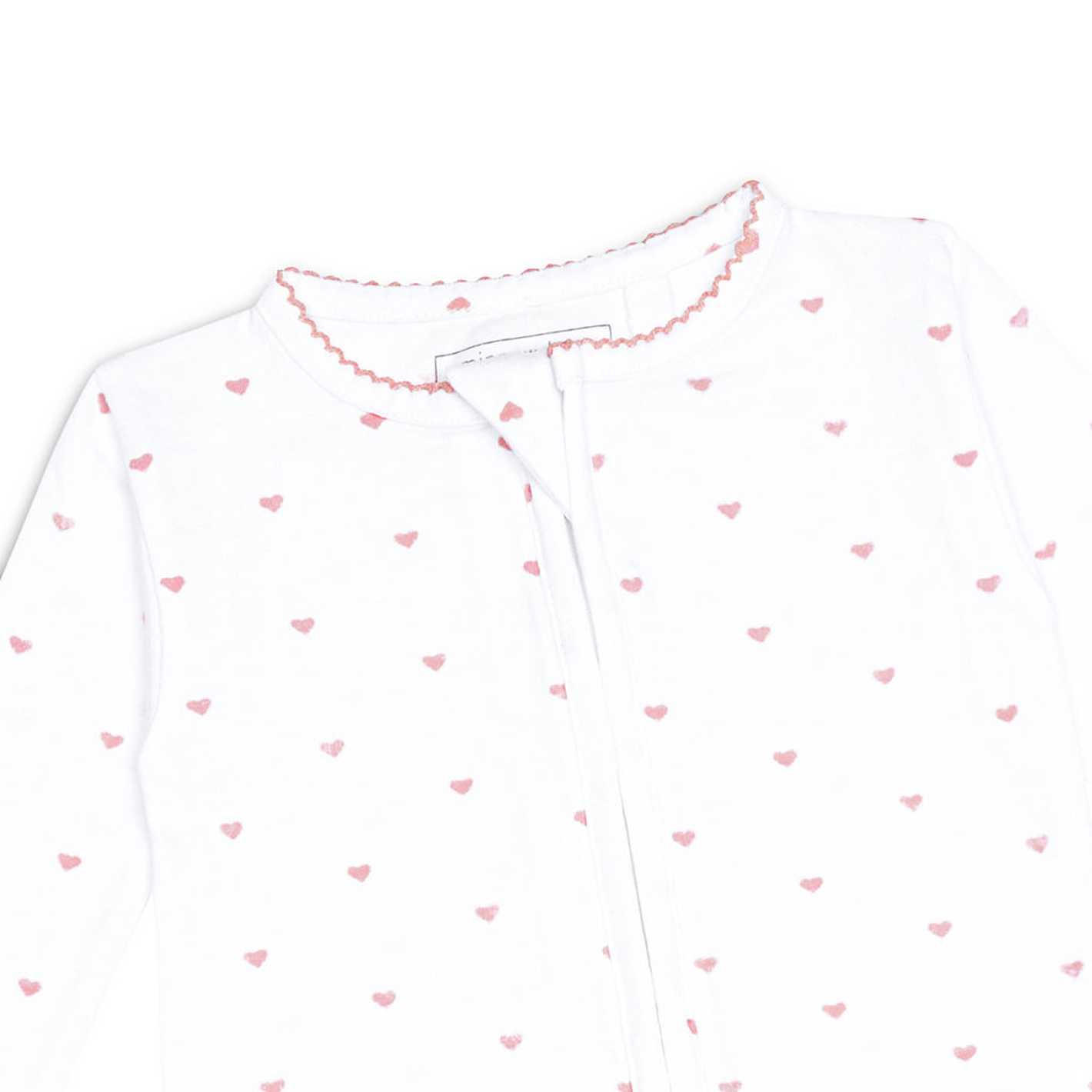 baby pink heart pima footie