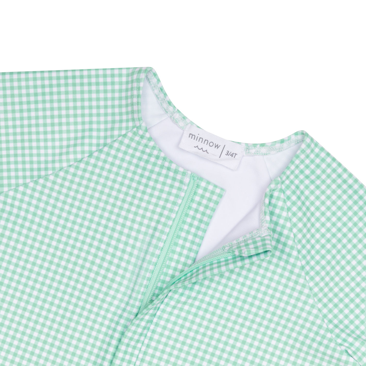 girls gustavia gingham front zip rashguard one piece