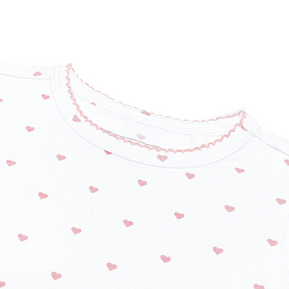 girls pink heart pima pajamas set