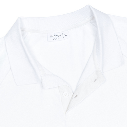 men's shell white french terry polo