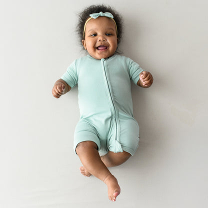 Zippered Shortall Romper in Sage