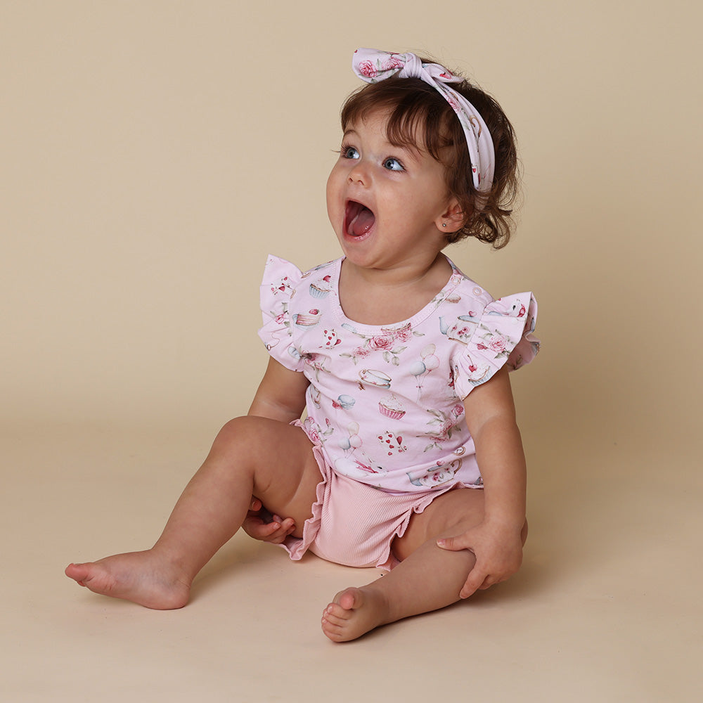 Alice’s Tea Party Organic T-Shirt with Frill