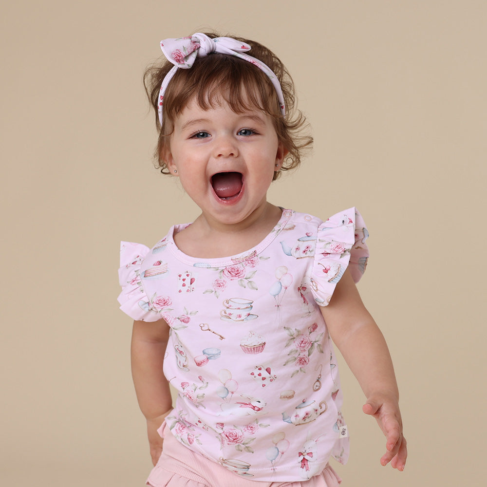Alice’s Tea Party Organic T-Shirt with Frill