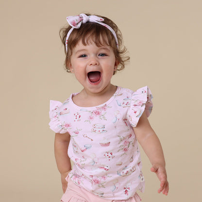 Alice’s Tea Party Organic T-Shirt with Frill