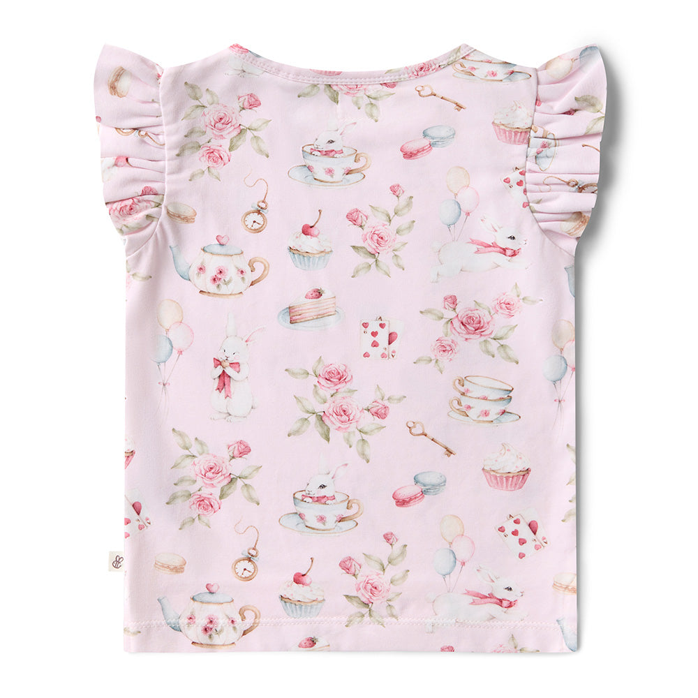 Alice’s Tea Party Organic T-Shirt with Frill