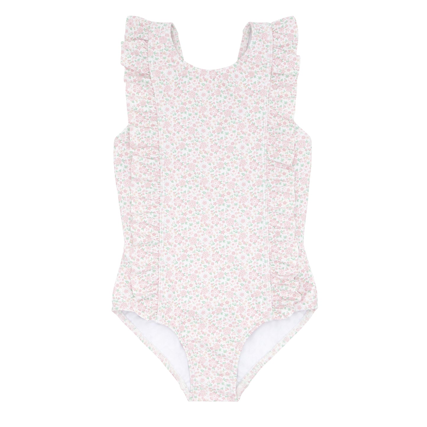 girls antique floral ruffle one piece
