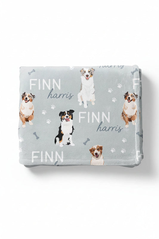 Personalized Kids Blanket | Australian Shepherd