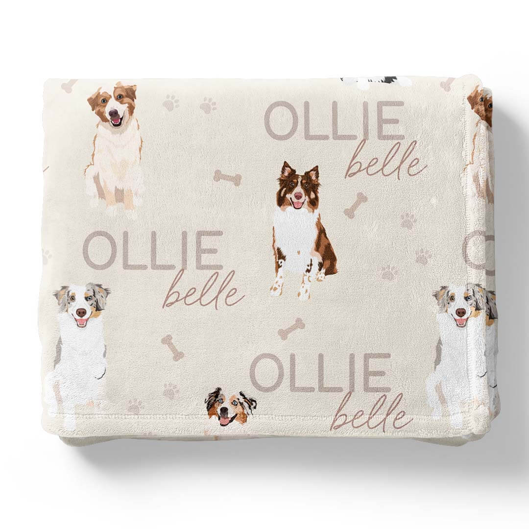 Personalized Kids Blanket | Australian Shepherd
