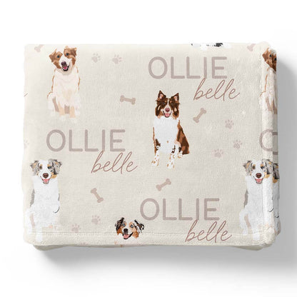 Personalized Kids Blanket | Australian Shepherd