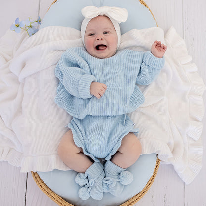 Baby Blue Organic Cotton Knit Bloomers