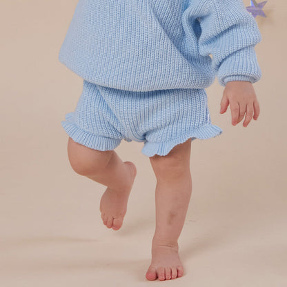 Baby Blue Organic Cotton Knit Bloomers