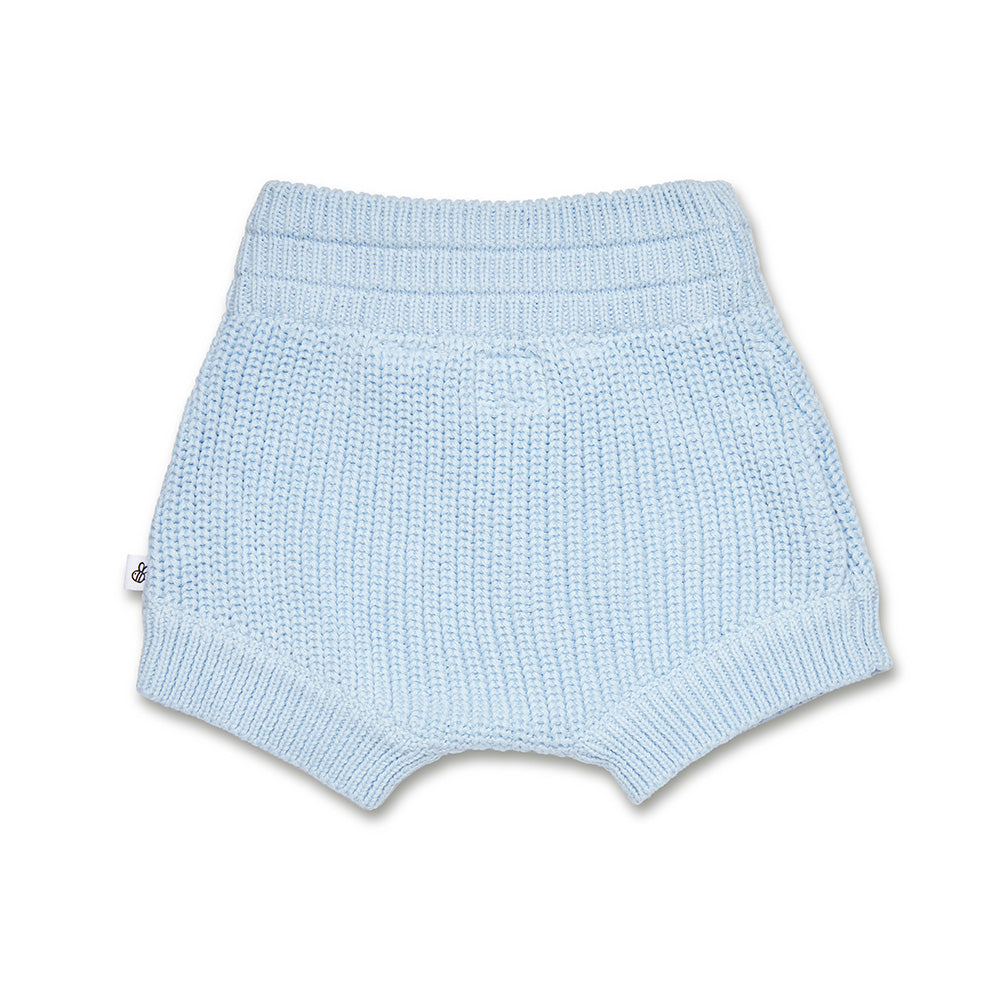 Baby Blue Organic Cotton Knit Shorts