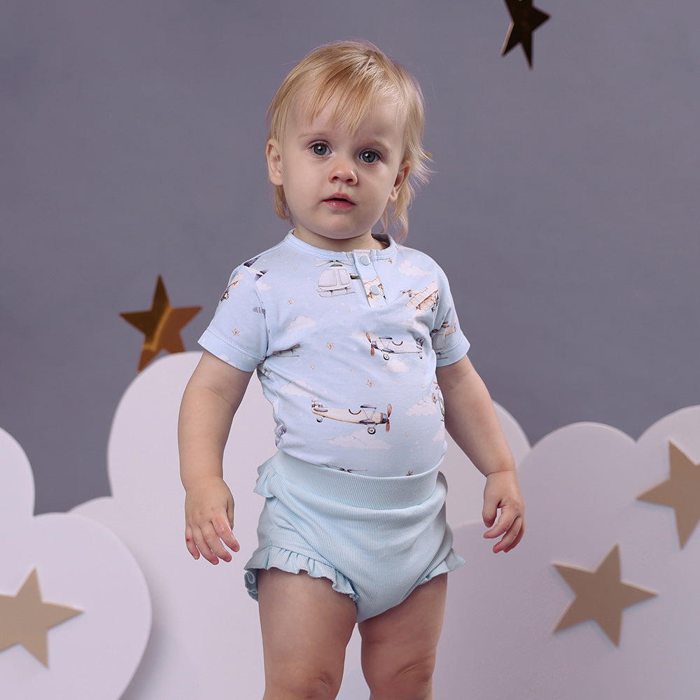 Baby Blue Organic Bloomers