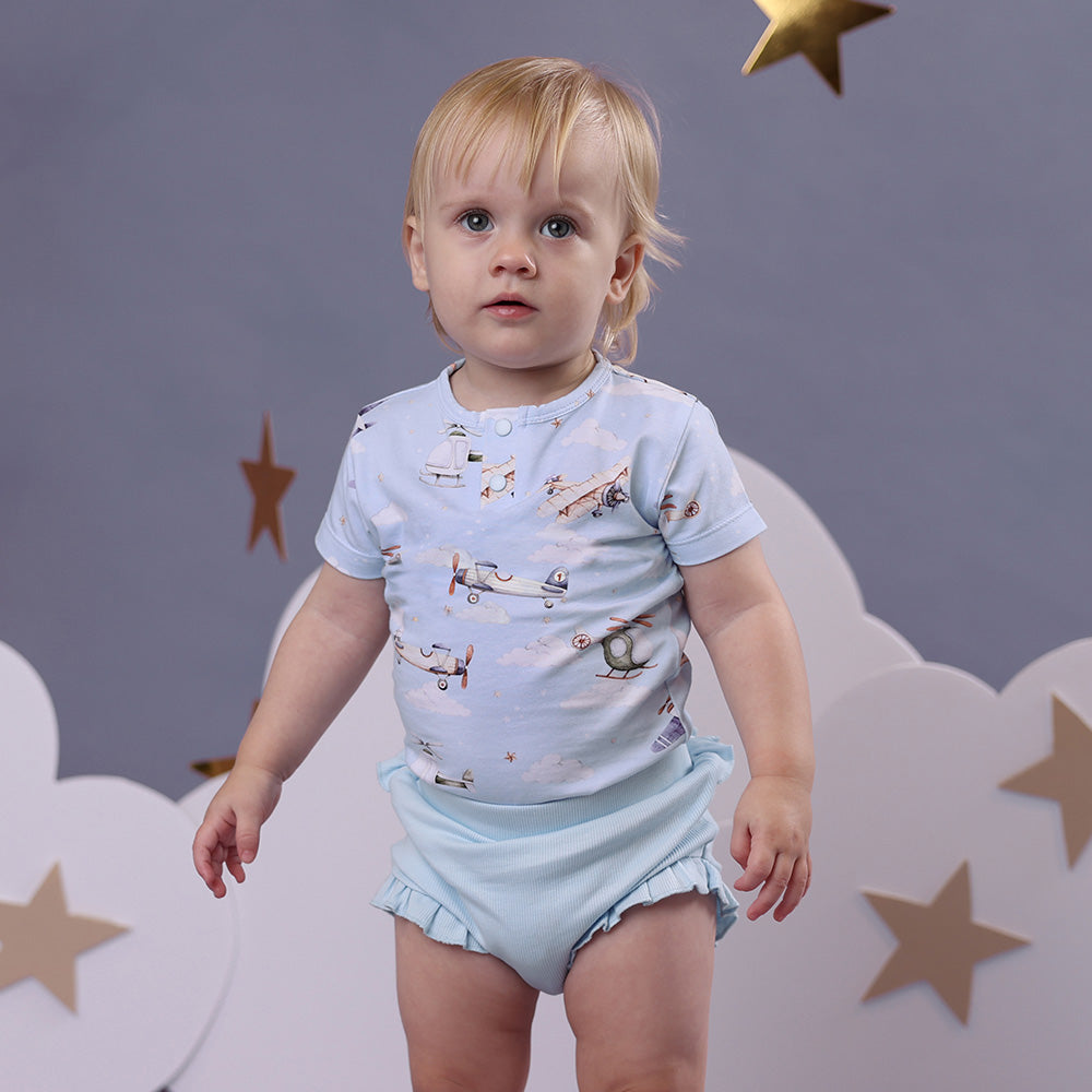 Baby Blue Organic Bloomers