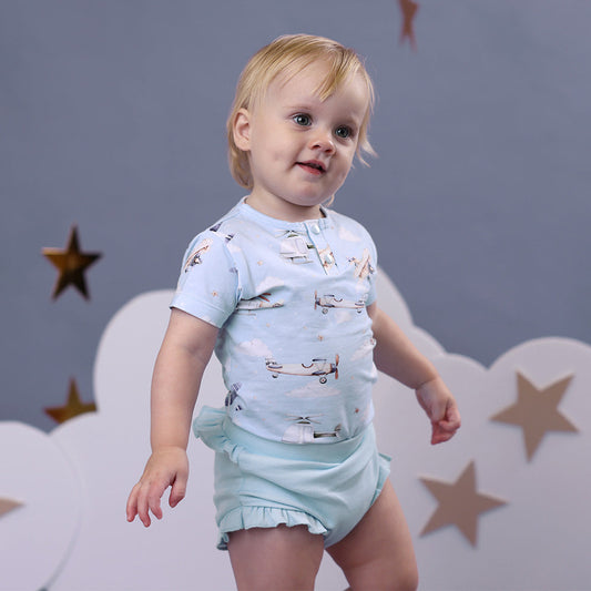 Baby Blue Organic Bloomers