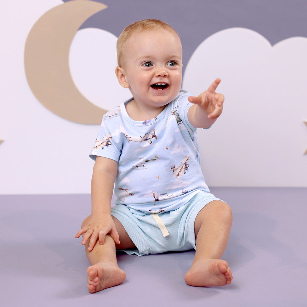 Baby Blue Organic Shorts