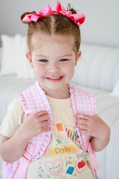 Personalized School Frames Kids Graphic Tee | Natural