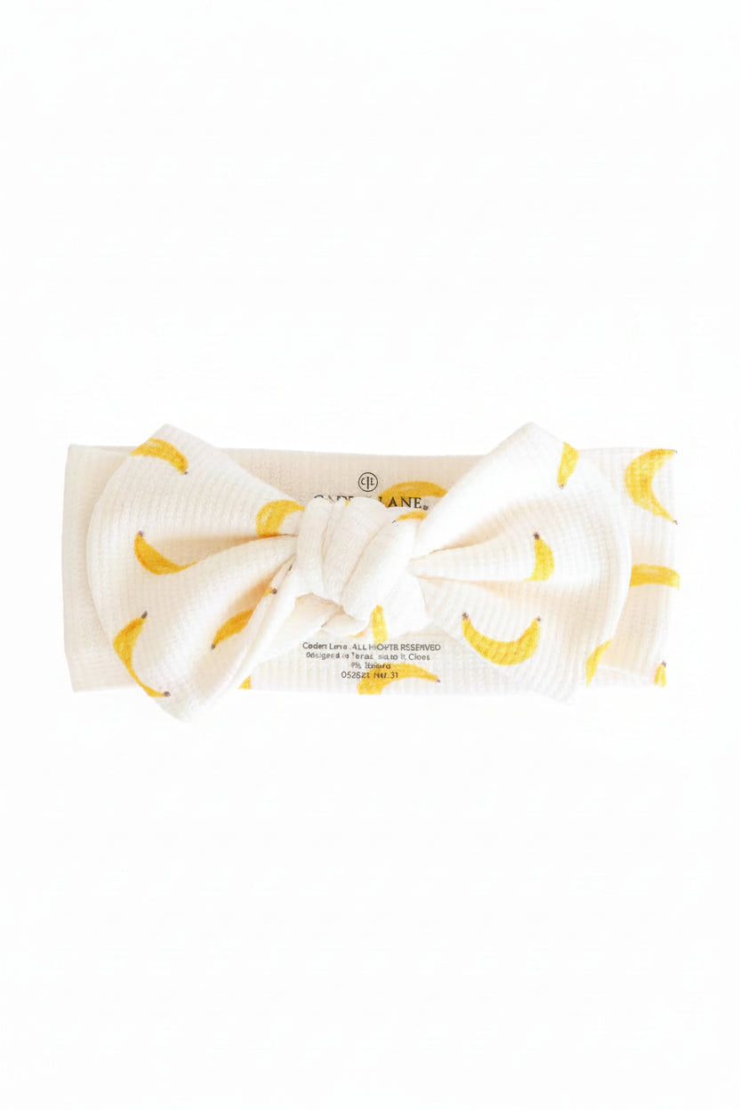 Go Bananas Bamboo Waffle Knit Large Bow Headwrap