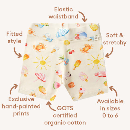 Beach Fun Organic Bike Shorts