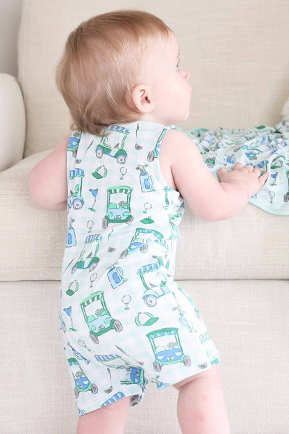 Sleeveless Snap Romper | Birdie Babes Green