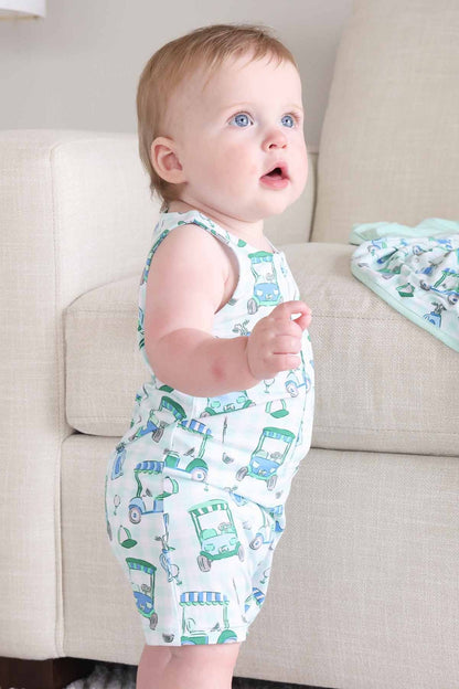 Sleeveless Snap Romper | Birdie Babes Green