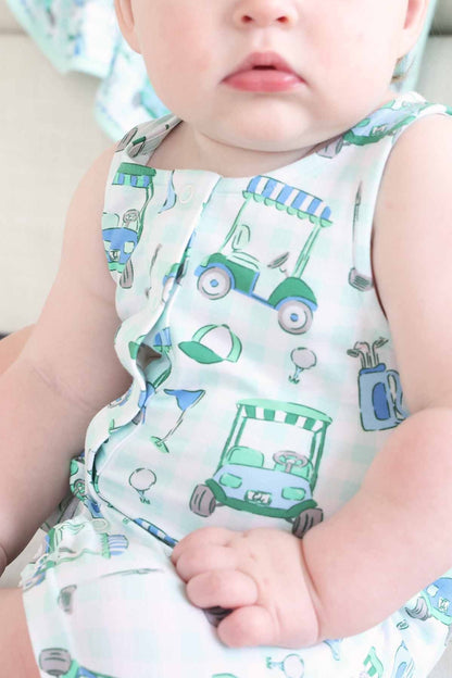 Sleeveless Snap Romper | Birdie Babes Green