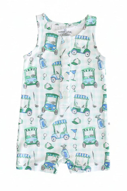 Sleeveless Snap Romper | Birdie Babes Green