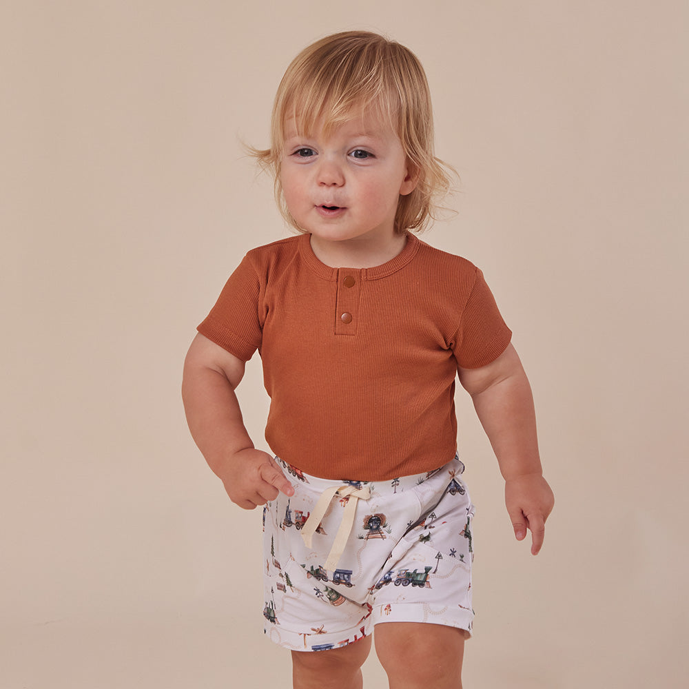 Biscuit Short Sleeve Organic Bodysuit