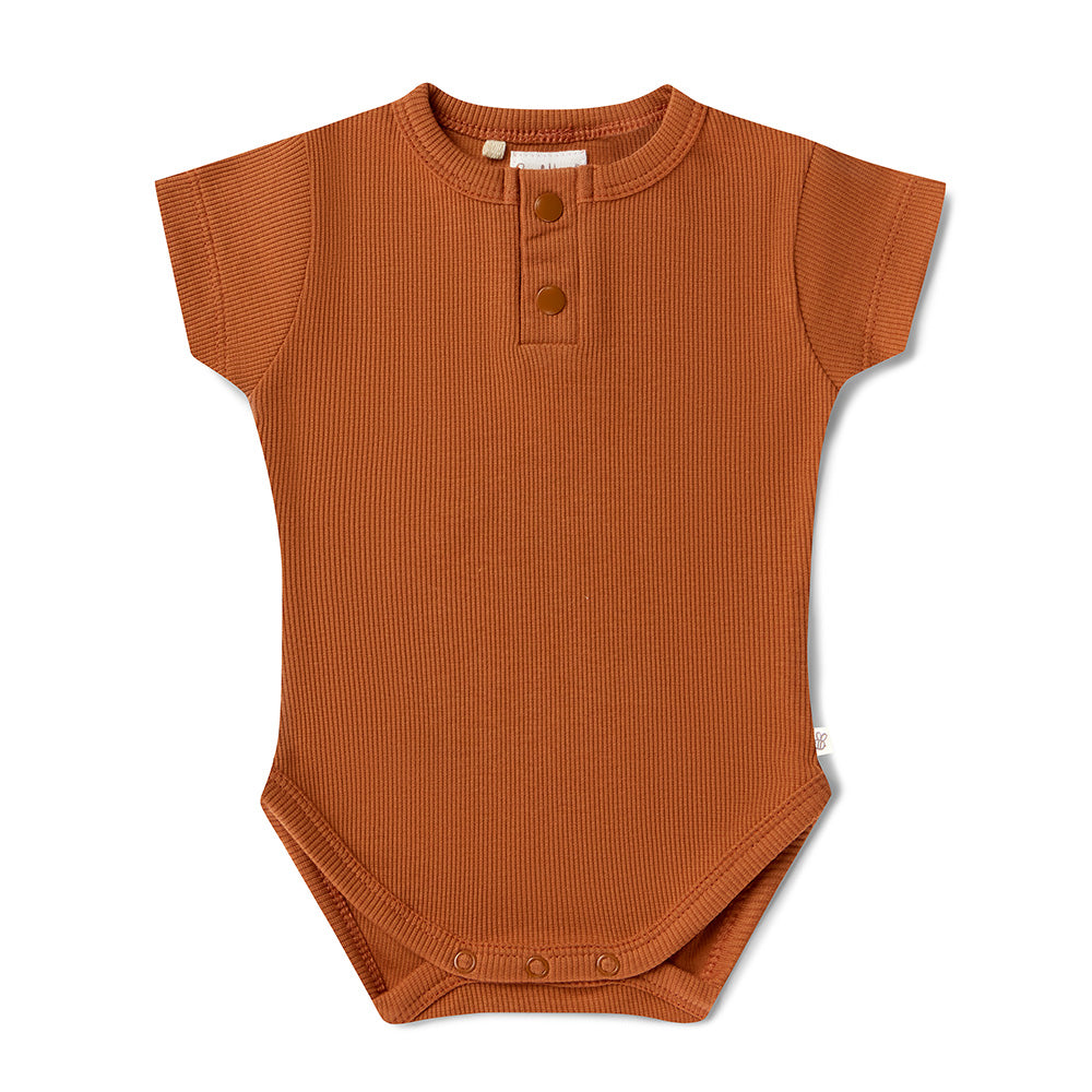 Biscuit Short Sleeve Organic Bodysuit