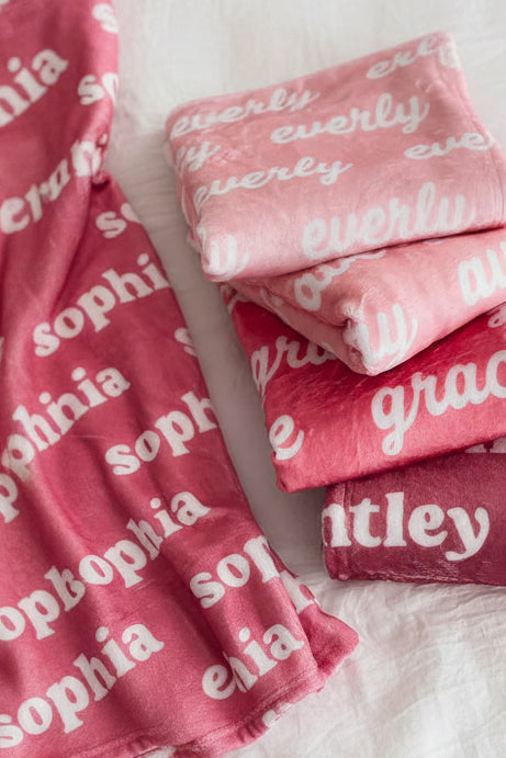 Personalized Color Blanket | Rose Berry