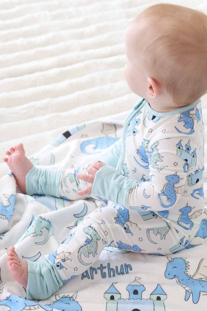 Dragon Adventure Convertible Zip Romper | Blue