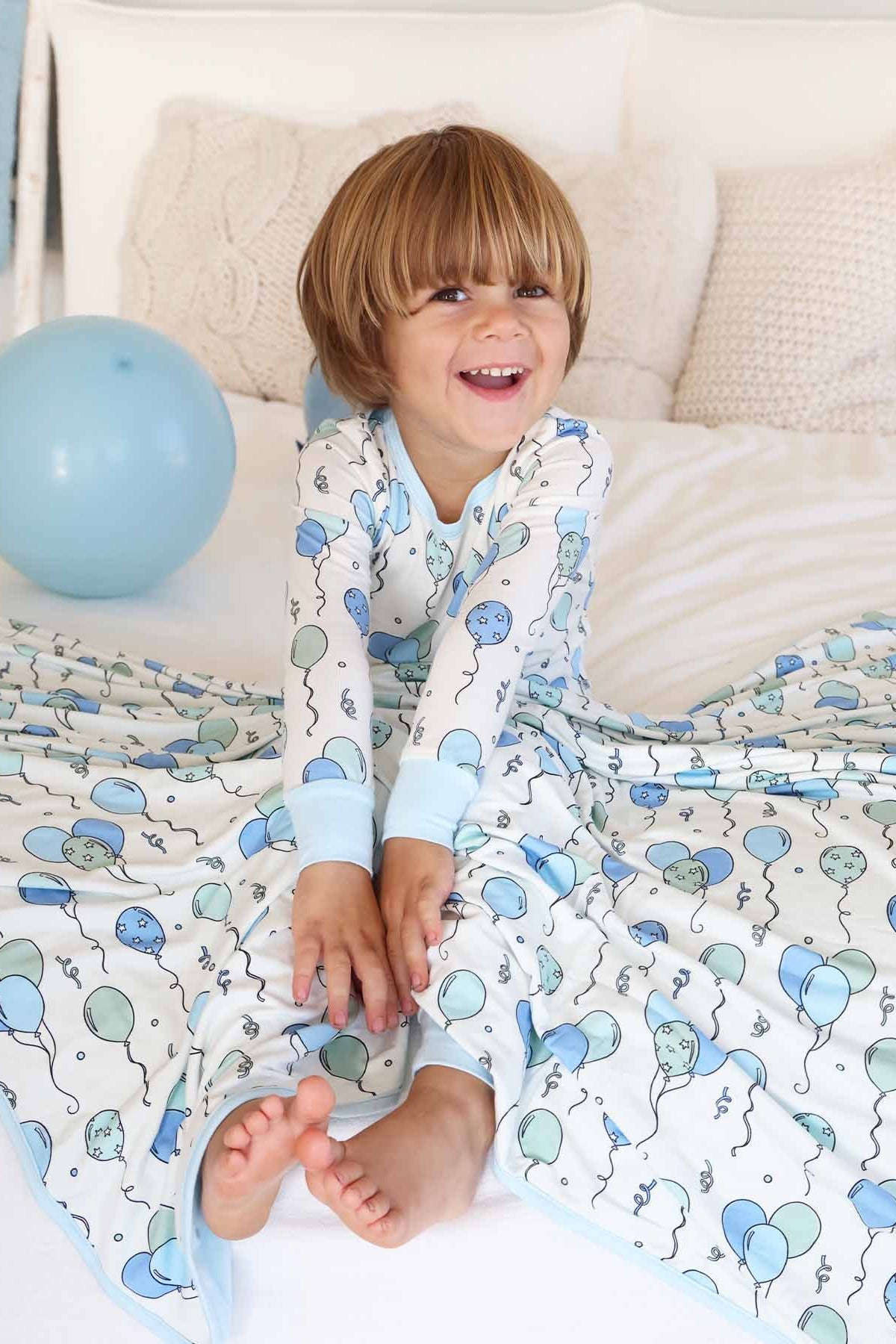 Party Time Double Sided Bamboo Blanket | Blue