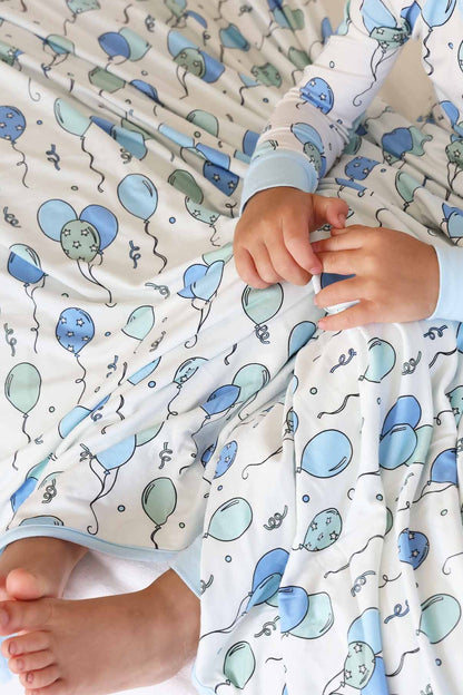 Party Time Double Sided Bamboo Blanket | Blue