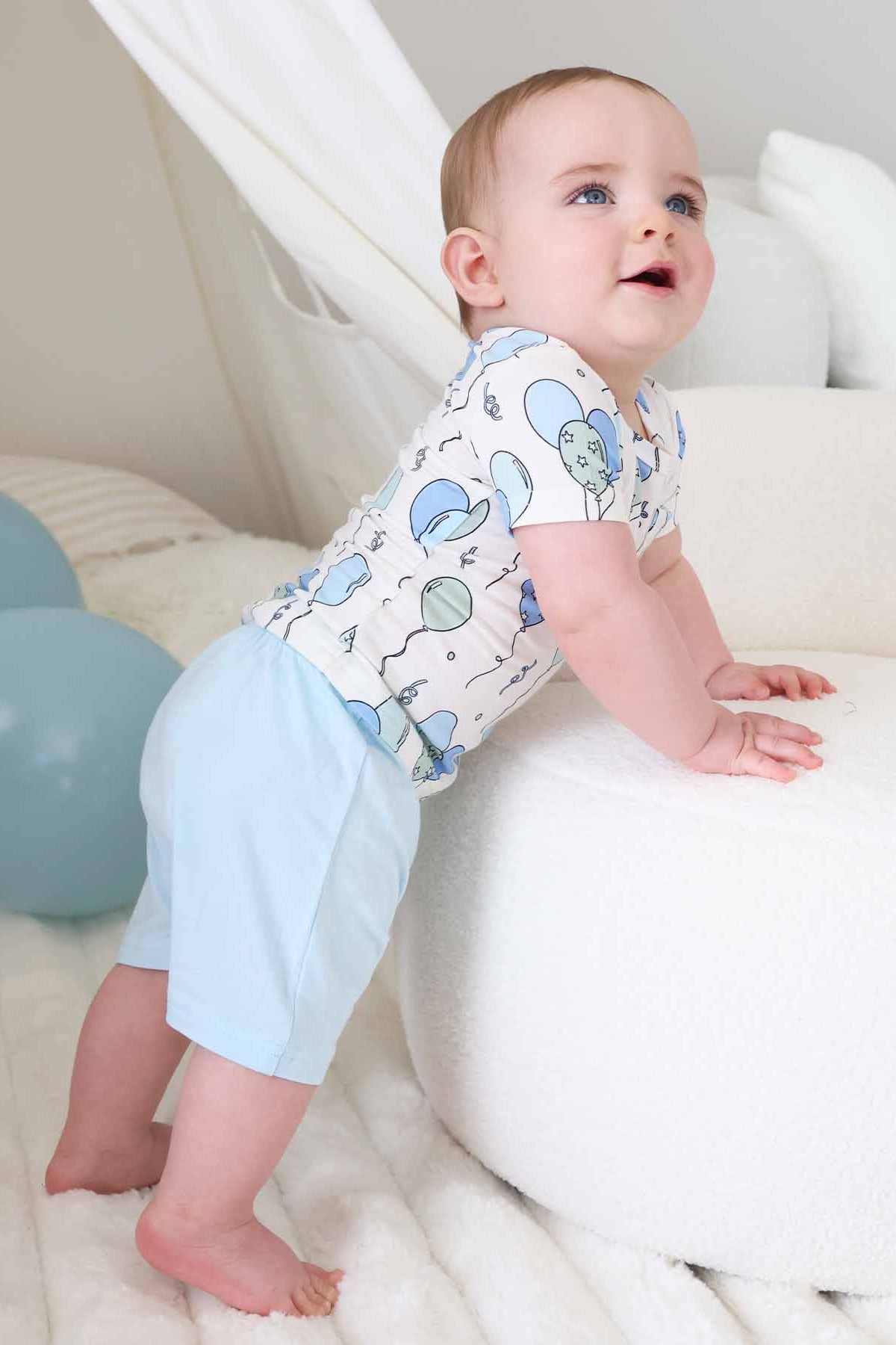 Party Time Two Piece Pocket Short Set | Blue