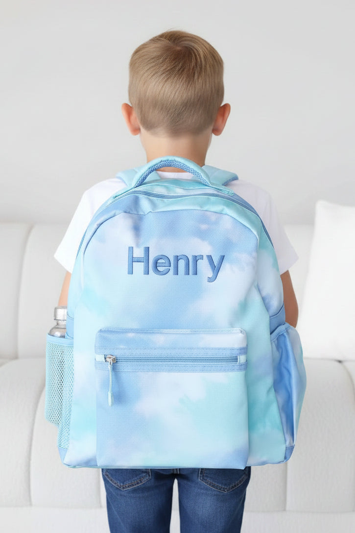 Kids Embroidered Backpack | Tie-Dye Skies