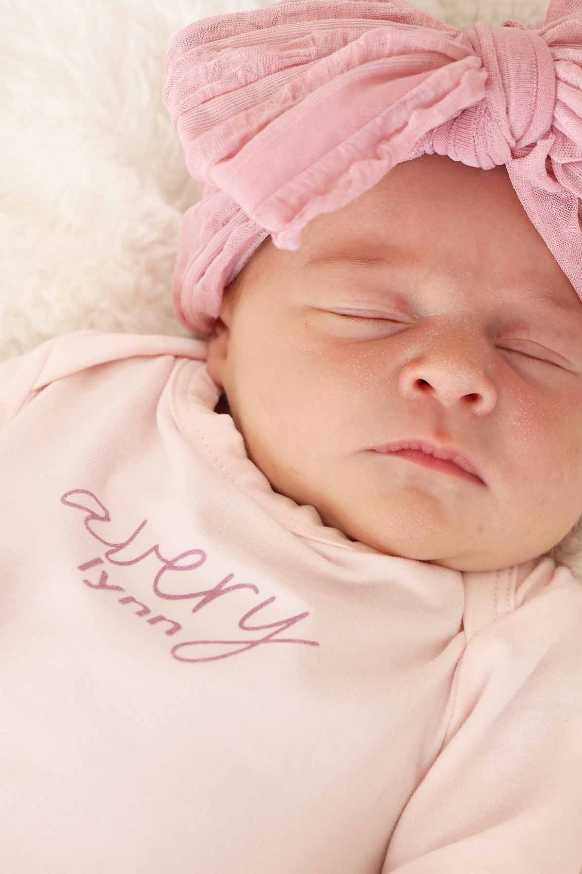 Personalized Full Length Snap Romper | Blush