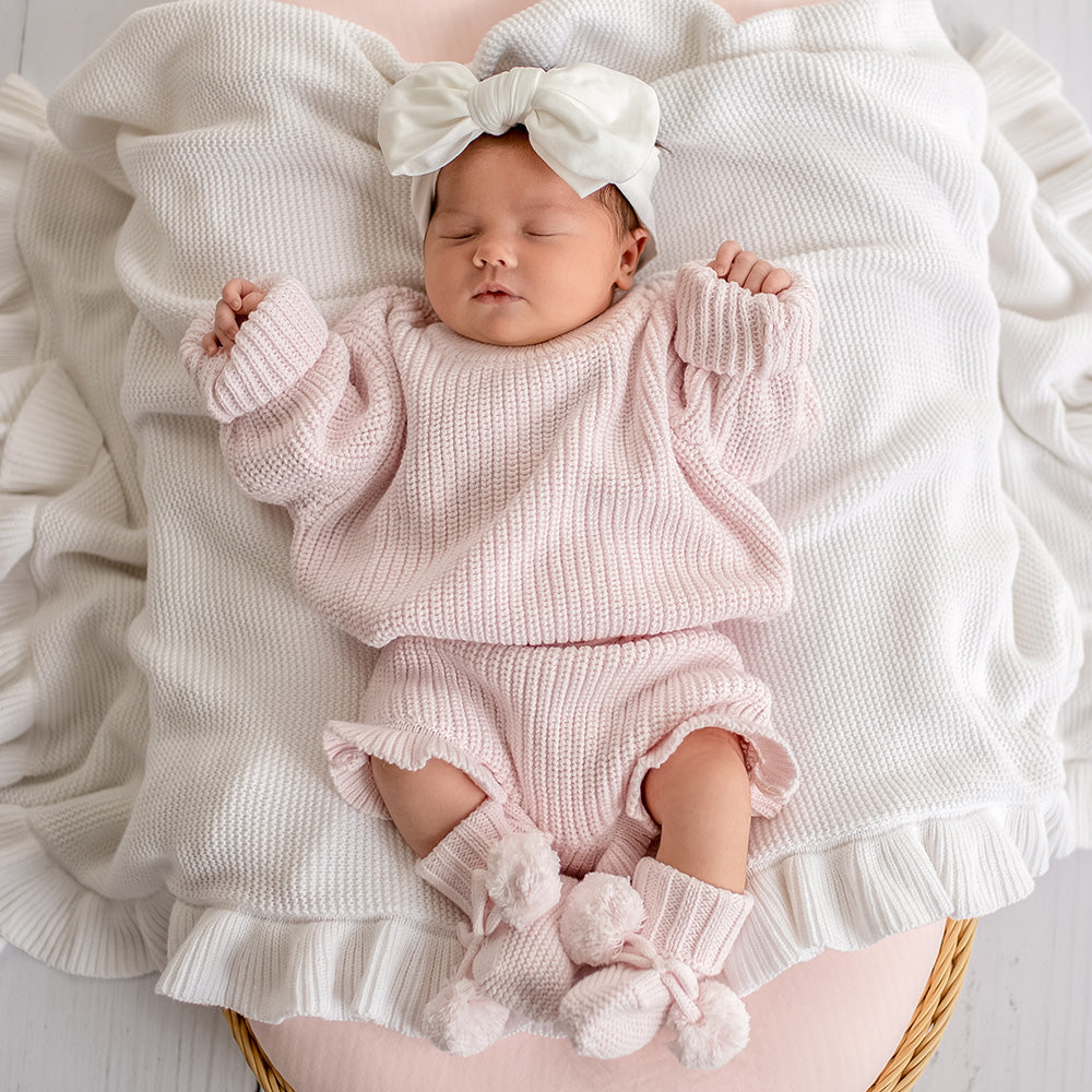 Blush Pink Organic Cotton Knit Bloomers