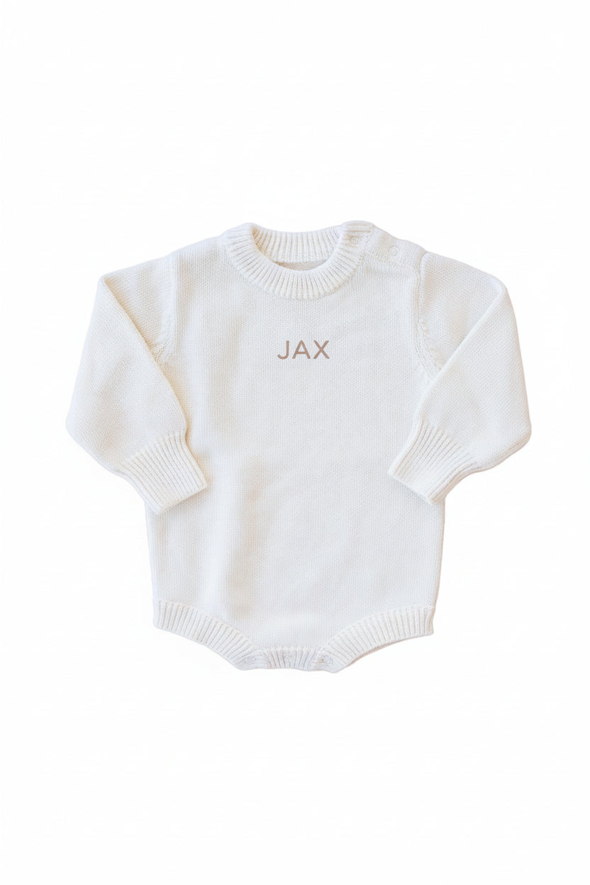 Personalized Printed Knit Sweater Bubble | Ivory