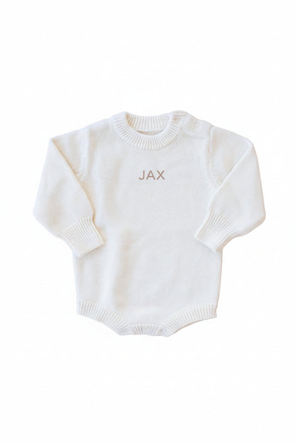 Personalized Printed Knit Sweater Bubble | Ivory