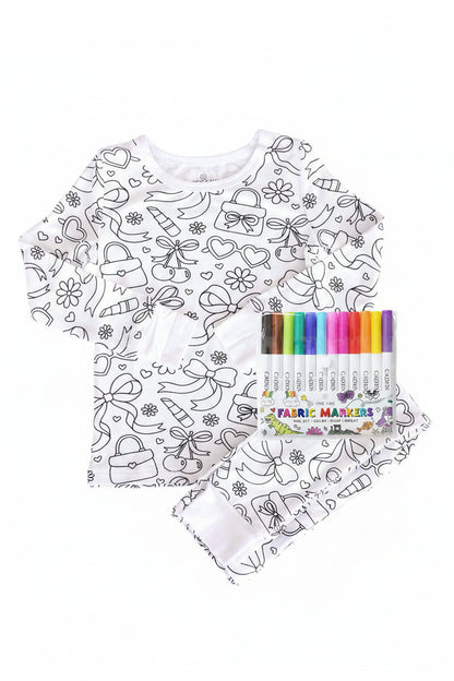 Colorable Two Piece Pajama Set | Material Girl