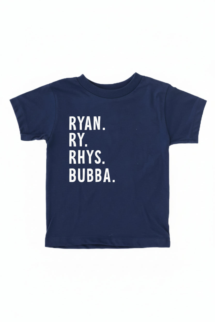 Personalized Nickname Color Block Kids Graphic Tees