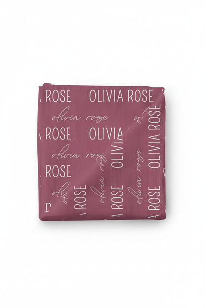 Personalized Boysenberry Baby Name Swaddle Blanket