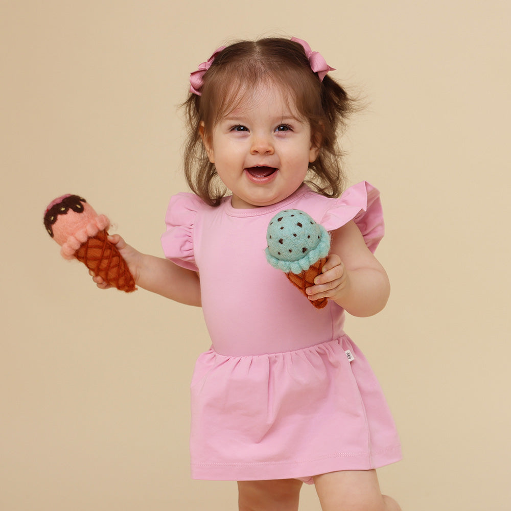 Bubblegum Short Sleeve Organic Dress