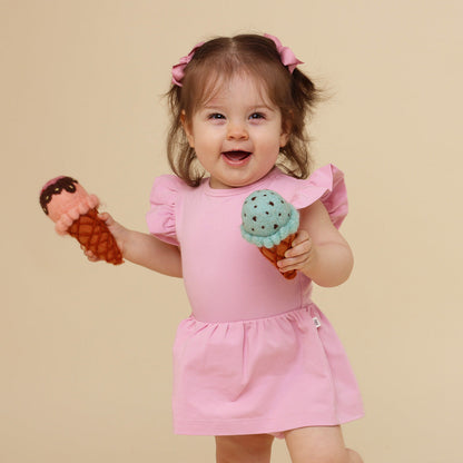 Bubblegum Short Sleeve Organic Dress