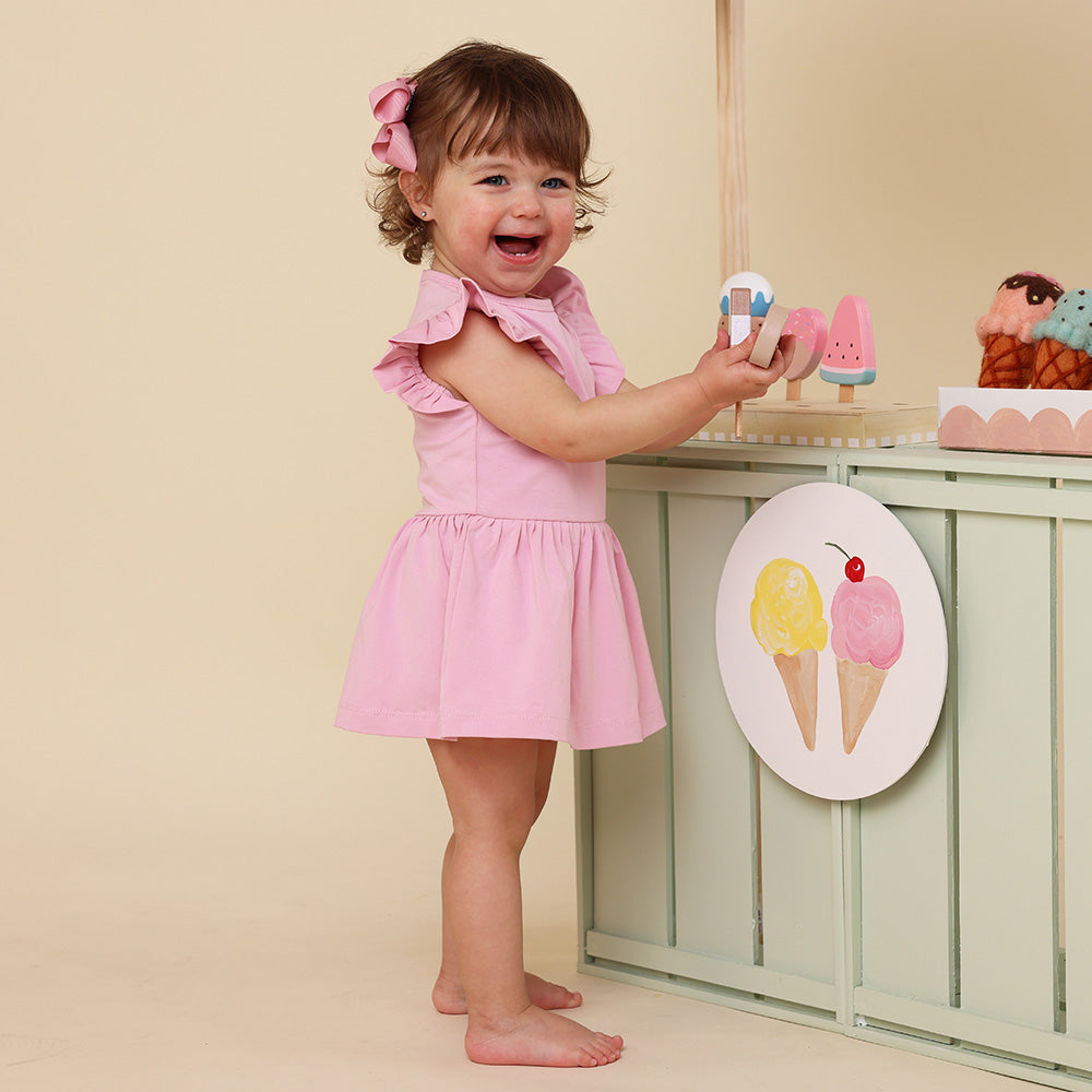 Bubblegum Short Sleeve Organic Dress