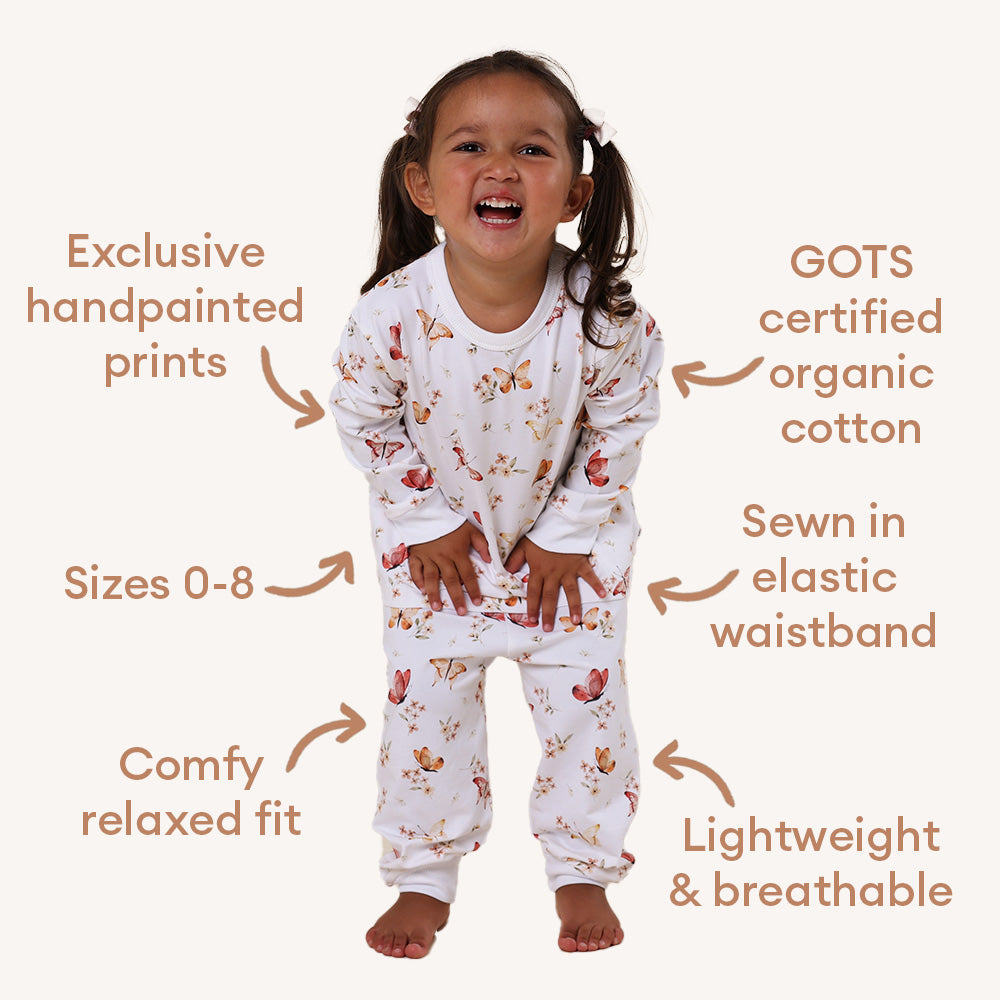 Butterfly Organic Kids Long Sleeve PJ Set