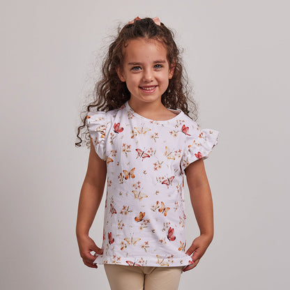 Butterfly Organic T-Shirt with Frill